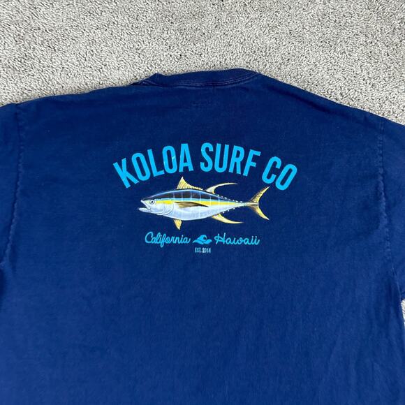 Koloa Surf Shirt Mens Extra Large Blue California Hawaii Surfing Short Sleeve - Picture 3 of 9